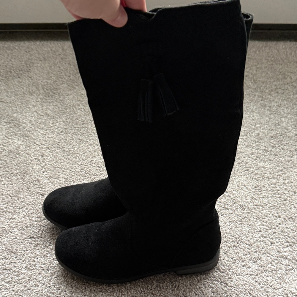 Cat & Jack Black Fold-Over Girls' Ankle Boots